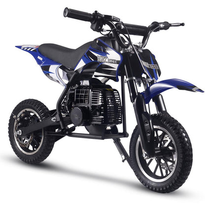 MotoTec Alien 50cc 2-Stroke Kids Gas Dirt Bike Blue - view 6