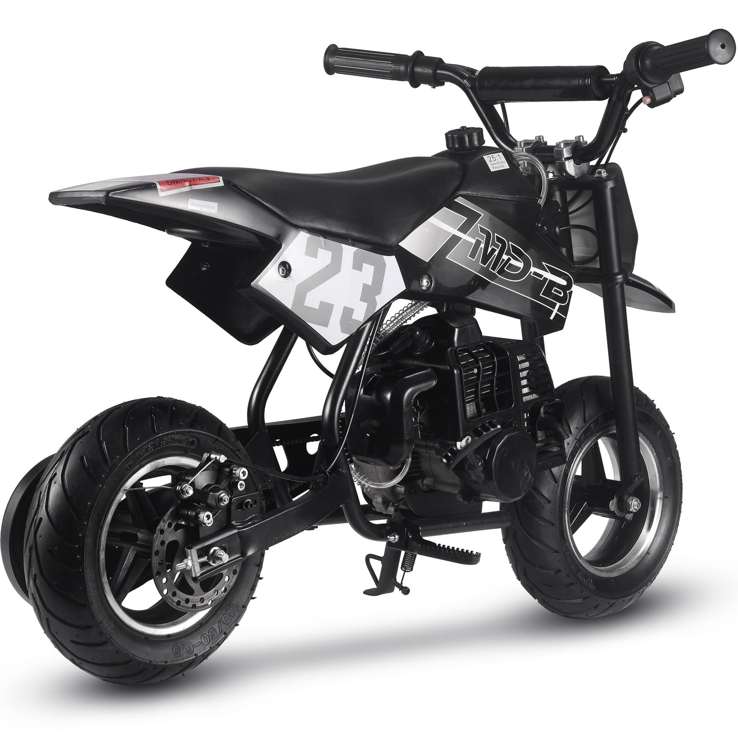 MotoTec Supermoto 50cc 2-Stroke Kids Dirt Bike Black - view 3