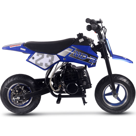 MotoTec Supermoto 50cc 2-Stroke Kids Dirt Bike Blue - view 2