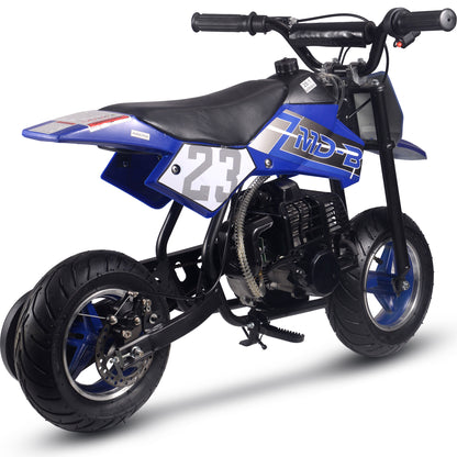 MotoTec Supermoto 50cc 2-Stroke Kids Dirt Bike Blue - view 3