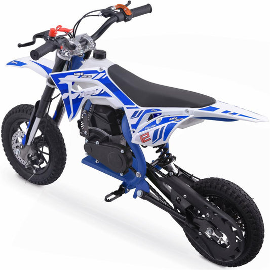 MotoTec Villain 52cc 2-Stroke Kids Gas Dirt Bike Blue - view 2