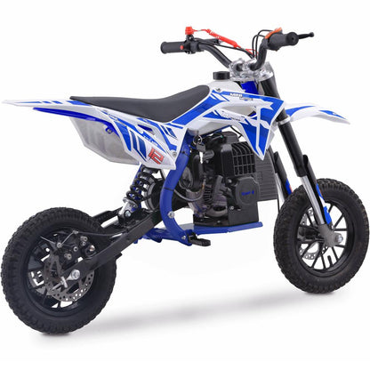 MotoTec Villain 52cc 2-Stroke Kids Gas Dirt Bike Blue - view 3