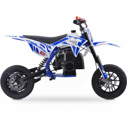 MotoTec Villain 52cc 2-Stroke Kids Gas Dirt Bike Blue - view 5