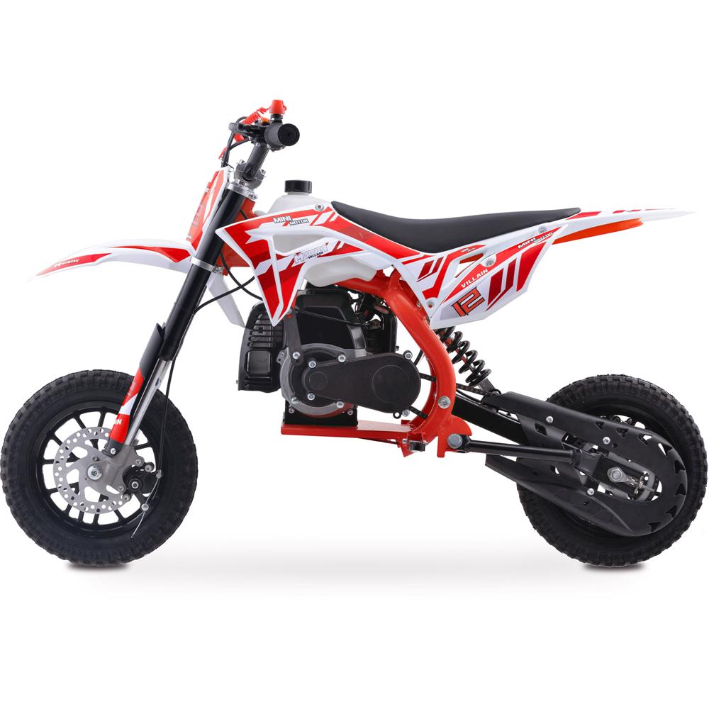 MotoTec Villain 52cc 2-Stroke Kids Gas Dirt Bike Red - view 2