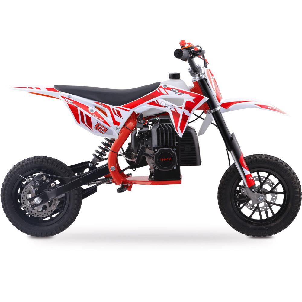 MotoTec Villain 52cc 2-Stroke Kids Gas Dirt Bike Red - view 3