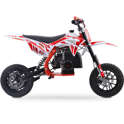 MotoTec Villain 52cc 2-Stroke Kids Gas Dirt Bike Red - view 3
