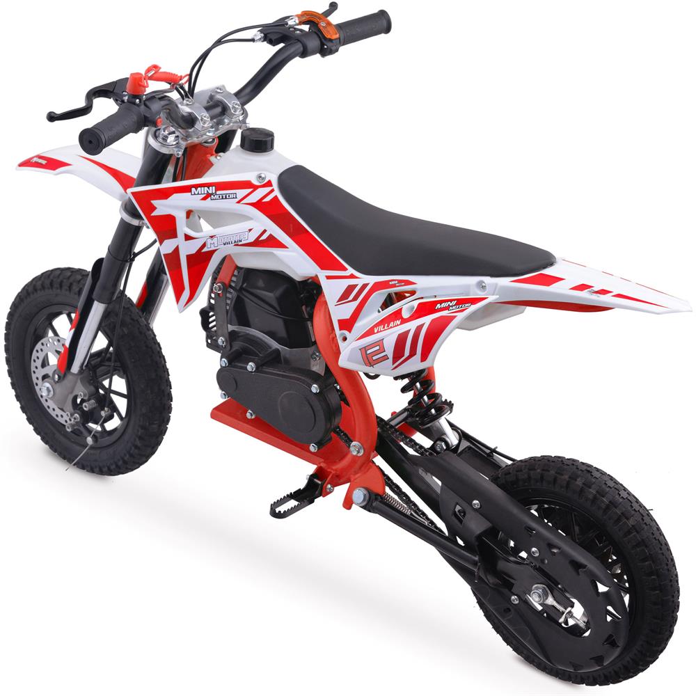 MotoTec Villain 52cc 2-Stroke Kids Gas Dirt Bike Red - view 6