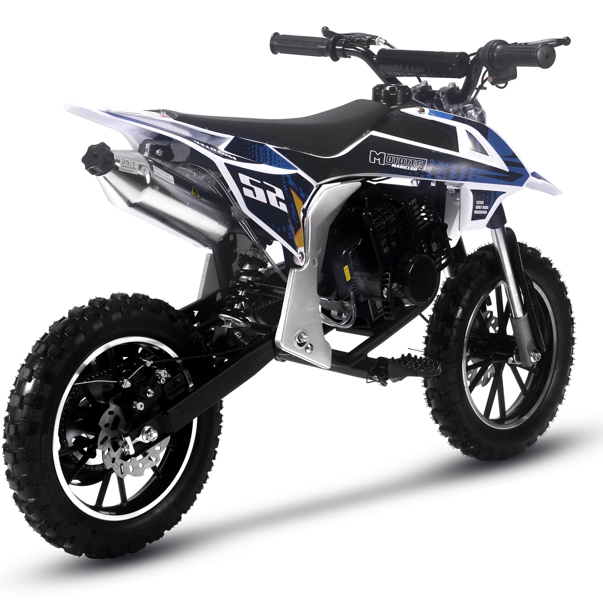 MotoTec Warrior 52cc 2-Stroke Kids Gas Dirt Bike Black - view 3