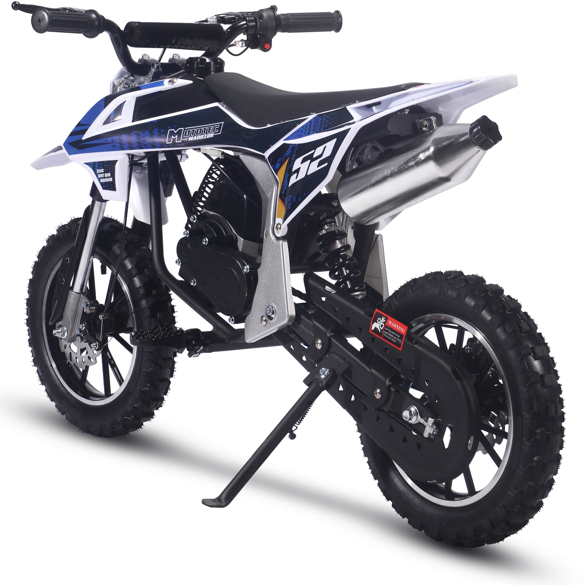 MotoTec Warrior 52cc 2-Stroke Kids Gas Dirt Bike Black - view 4