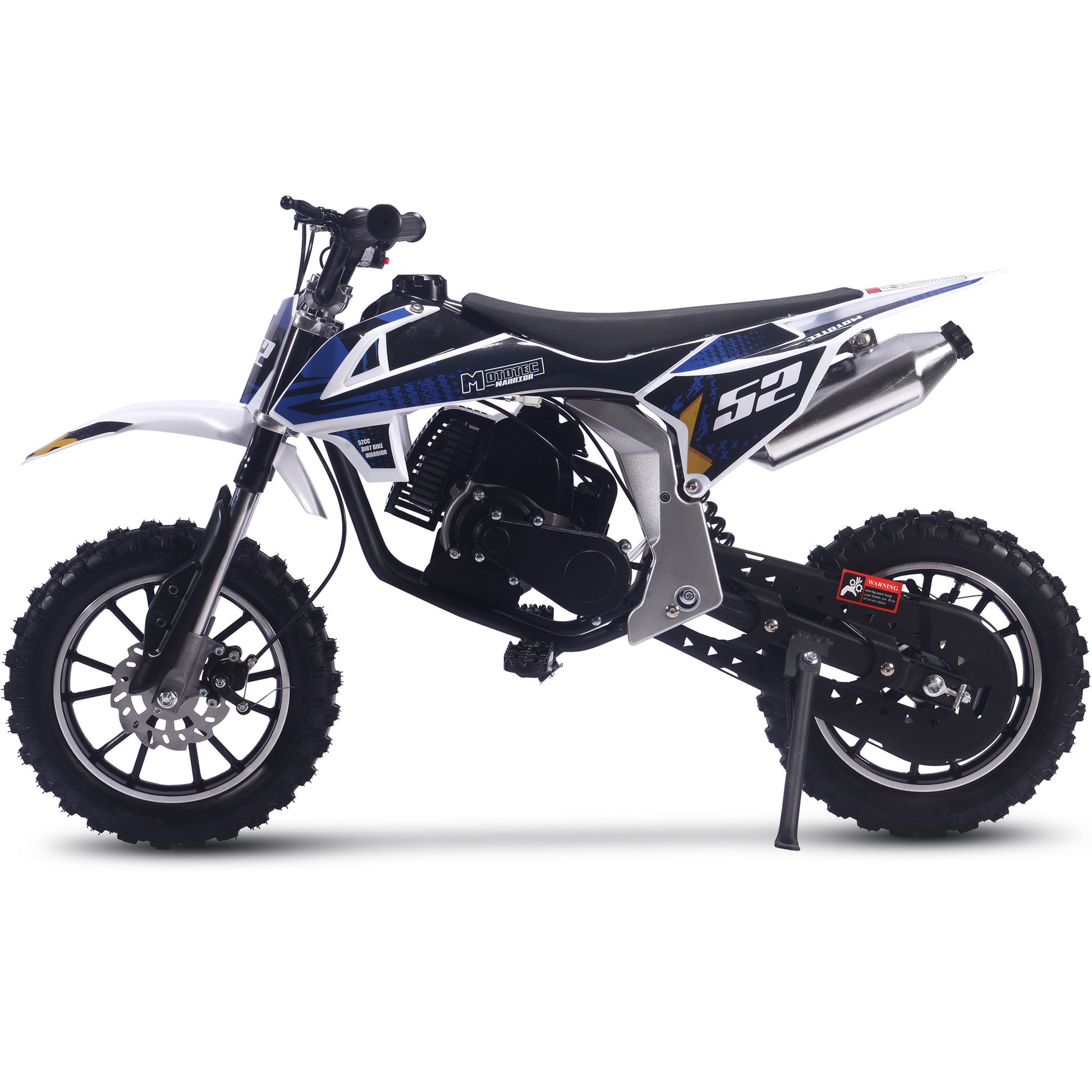 MotoTec Warrior 52cc 2-Stroke Kids Gas Dirt Bike Black - view 5