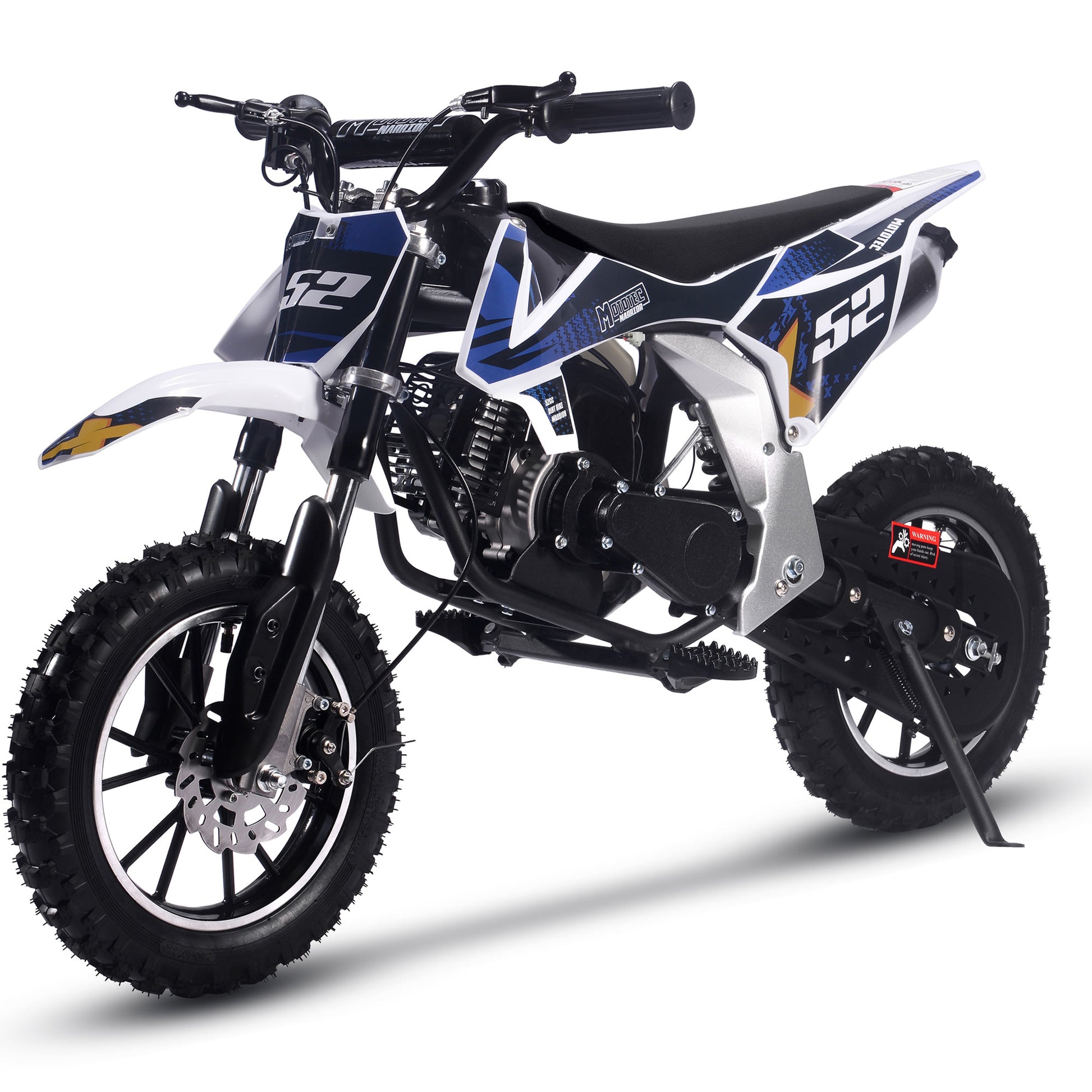 MotoTec Warrior 52cc 2-Stroke Kids Gas Dirt Bike Black - view 6