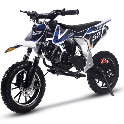MotoTec Warrior 52cc 2-Stroke Kids Gas Dirt Bike Black - view 6