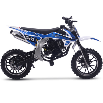 MotoTec Warrior 52cc 2-Stroke Kids Gas Dirt Bike Blue - view 2