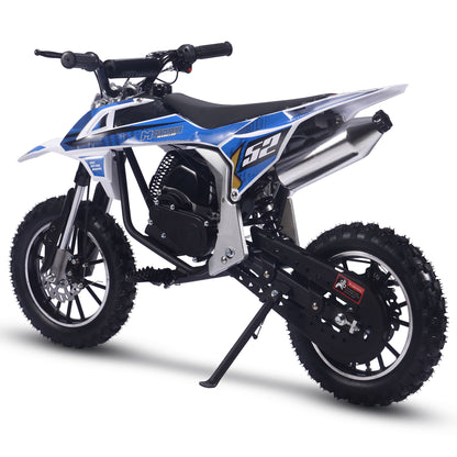 MotoTec Warrior 52cc 2-Stroke Kids Gas Dirt Bike Blue - view 4