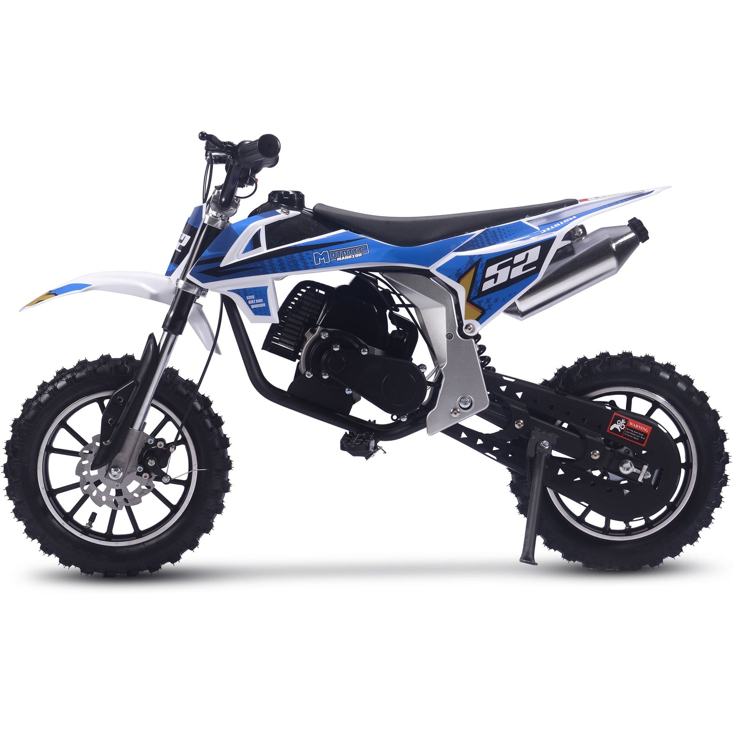 MotoTec Warrior 52cc 2-Stroke Kids Gas Dirt Bike Blue - view 5