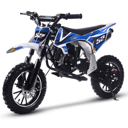 MotoTec Warrior 52cc 2-Stroke Kids Gas Dirt Bike Blue - view 6