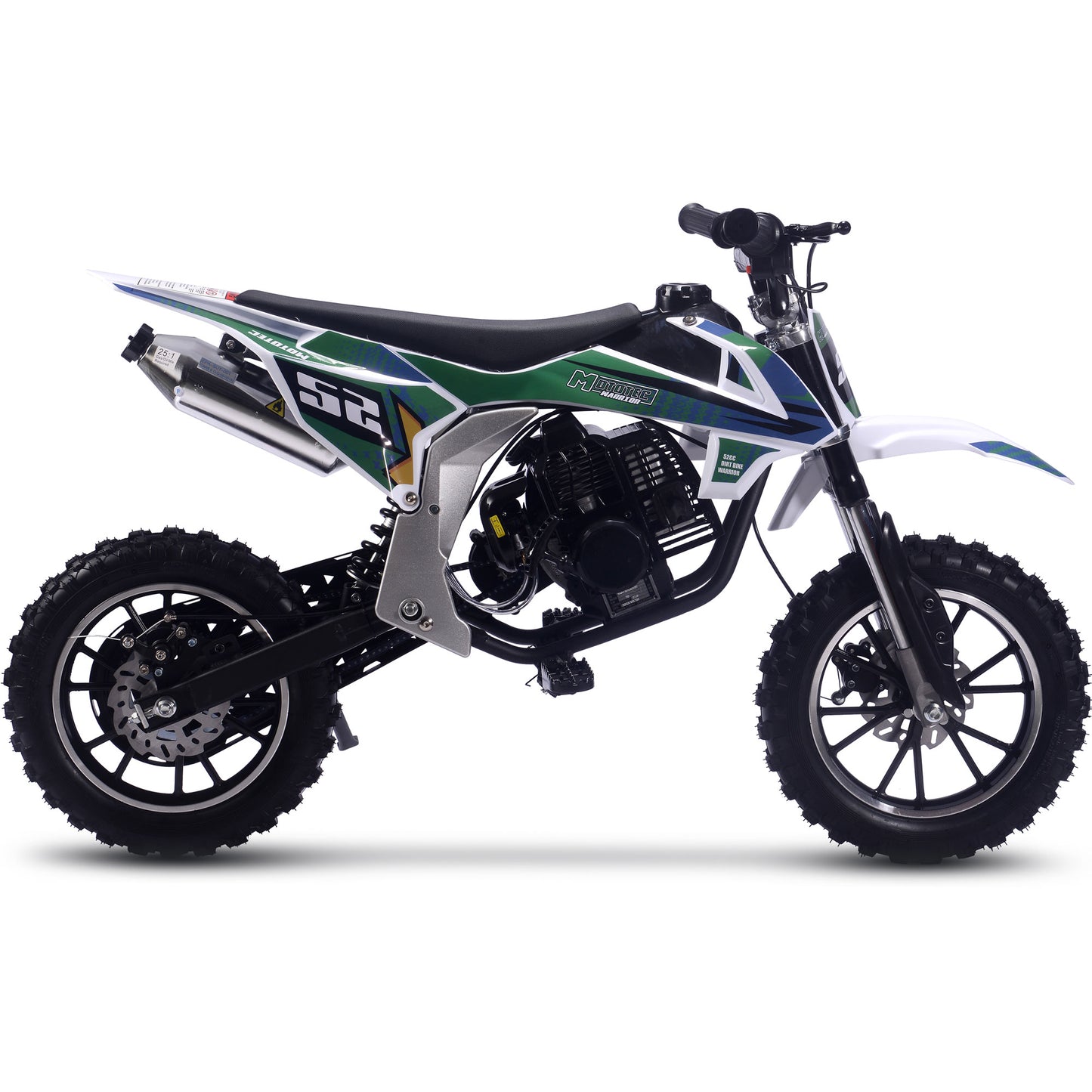 MotoTec Warrior 52cc 2-Stroke Kids Gas Dirt Bike Green - view 2