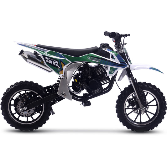 MotoTec Warrior 52cc 2-Stroke Kids Gas Dirt Bike Green - view 2