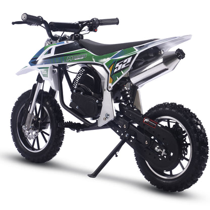 MotoTec Warrior 52cc 2-Stroke Kids Gas Dirt Bike Green - view 4