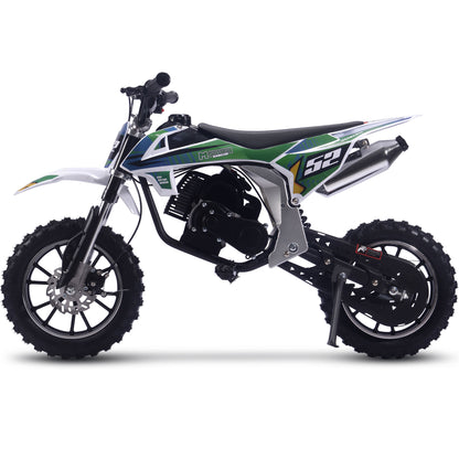 MotoTec Warrior 52cc 2-Stroke Kids Gas Dirt Bike Green - view 5