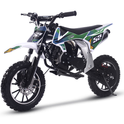 MotoTec Warrior 52cc 2-Stroke Kids Gas Dirt Bike Green - view 6