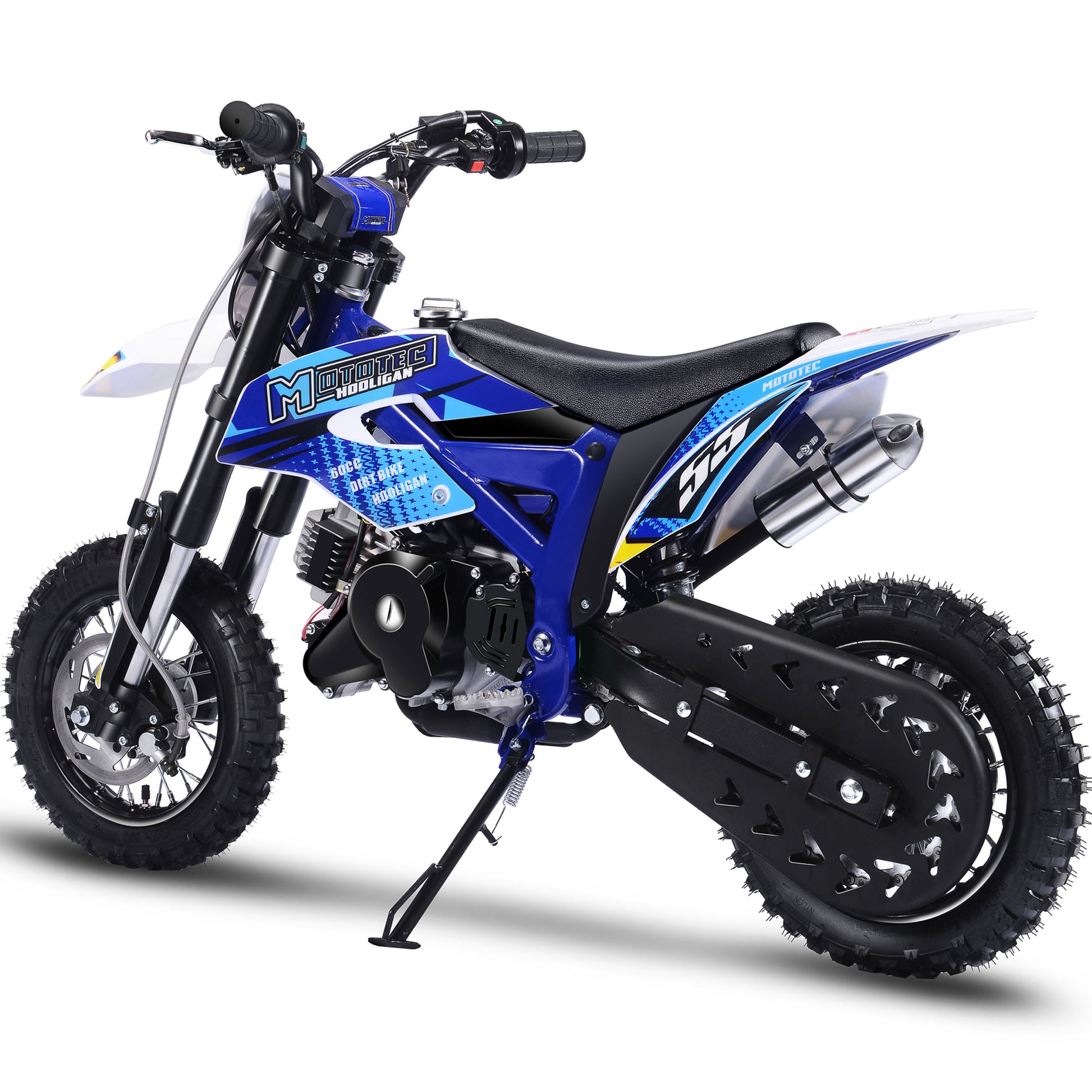 MotoTec Hooligan 60cc 4-Stroke Gas Dirt Bike Blue - view 4