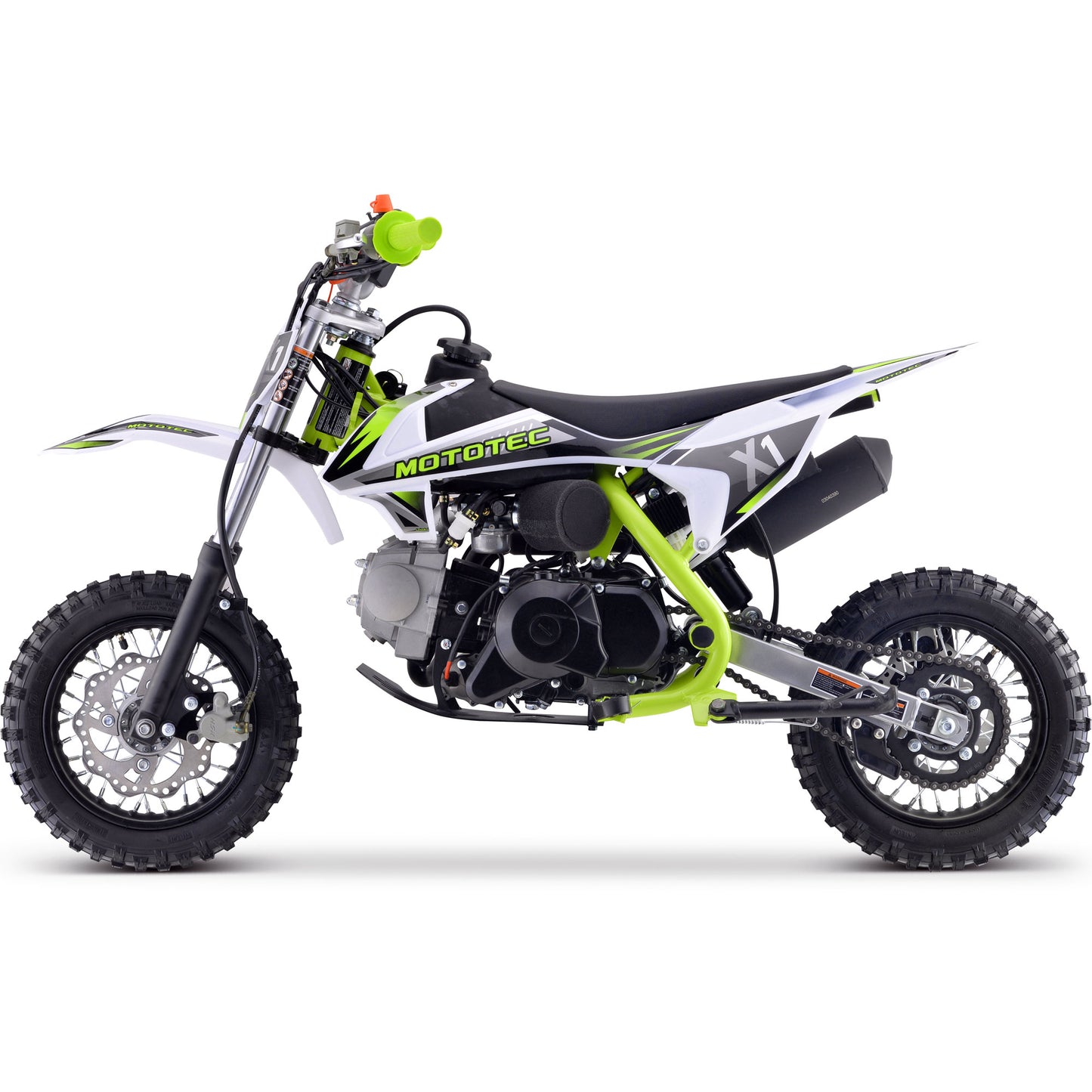 MotoTec X1 110cc 4-Stroke Gas Dirt Bike Green - view 5