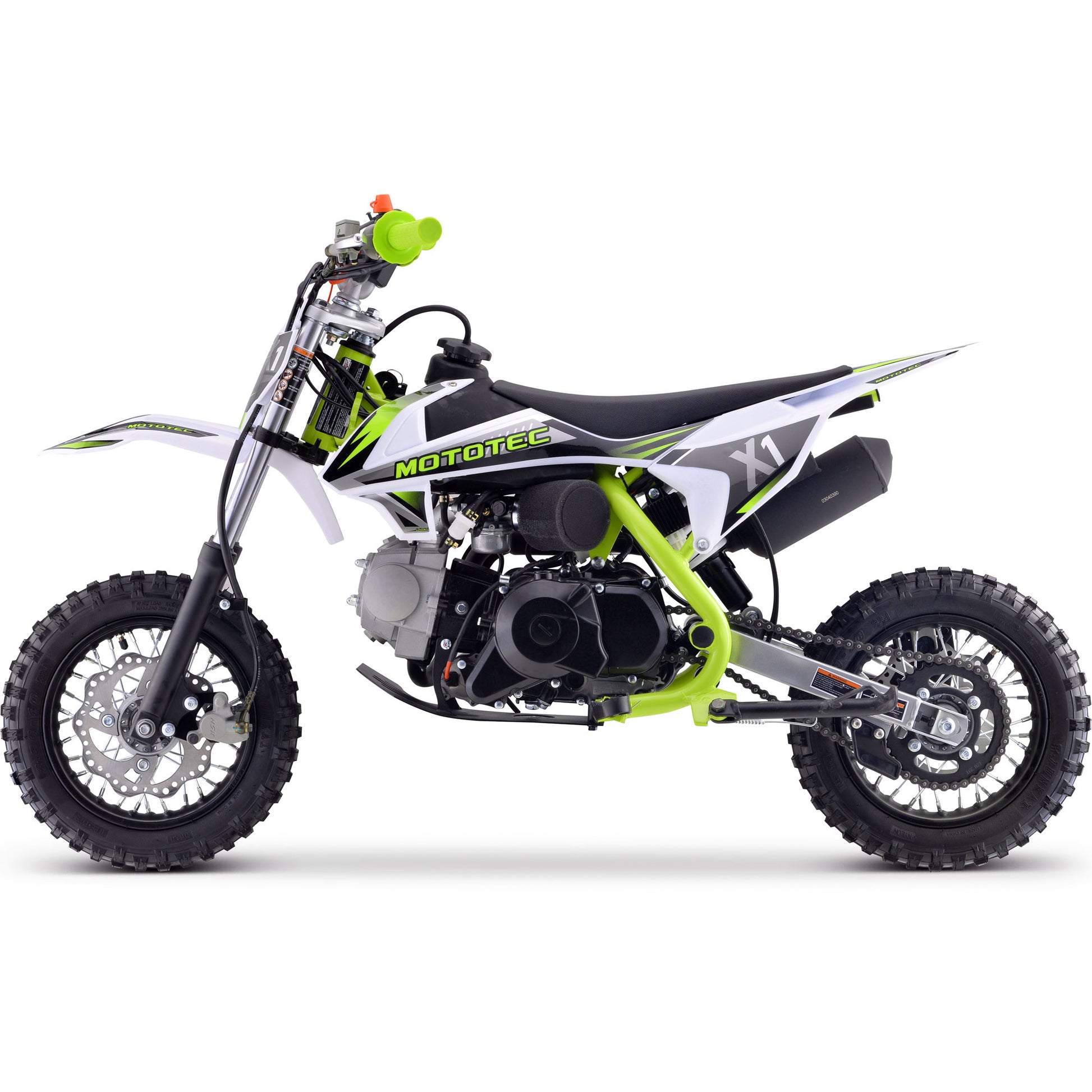 MotoTec X1 110cc 4-Stroke Gas Dirt Bike Green - view 5