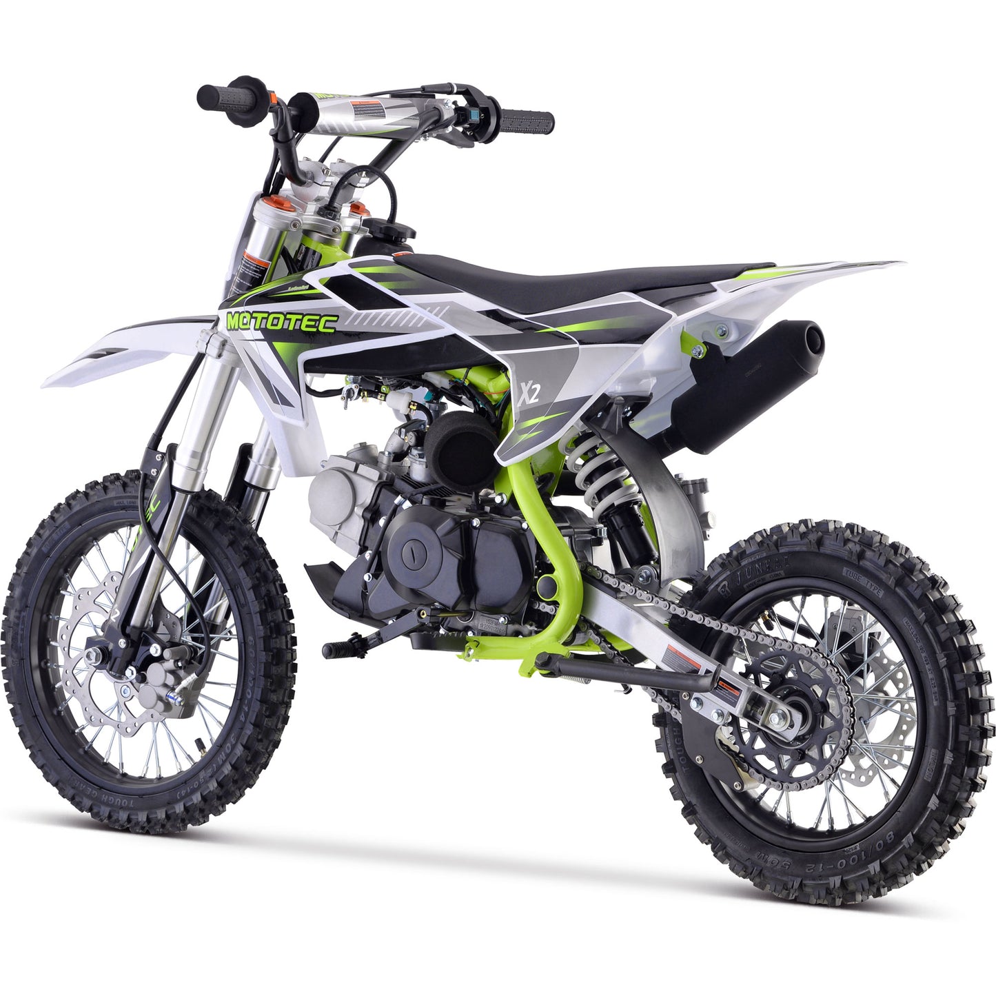 MotoTec X2 110cc 4-Stroke Gas Dirt Bike Green - view 2