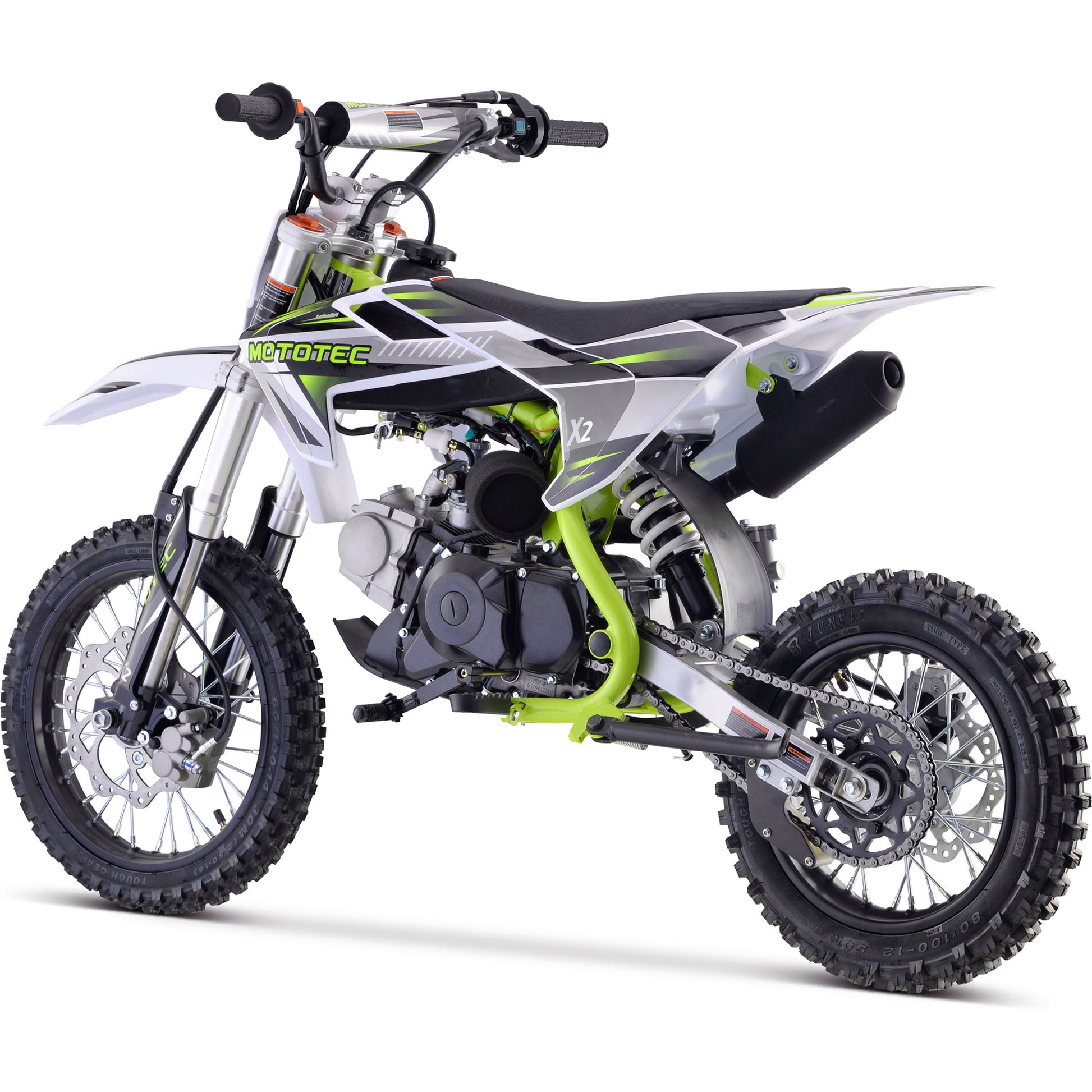 MotoTec X2 110cc 4-Stroke Gas Dirt Bike Green - view 2
