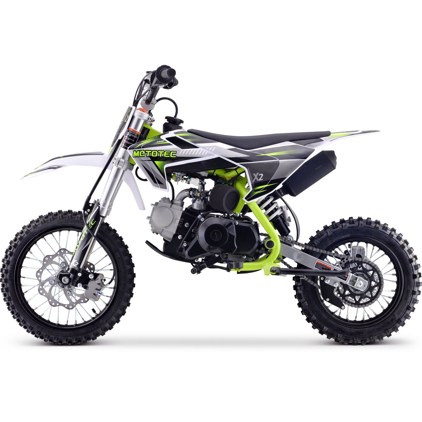 MotoTec X2 110cc 4-Stroke Gas Dirt Bike Green - view 5