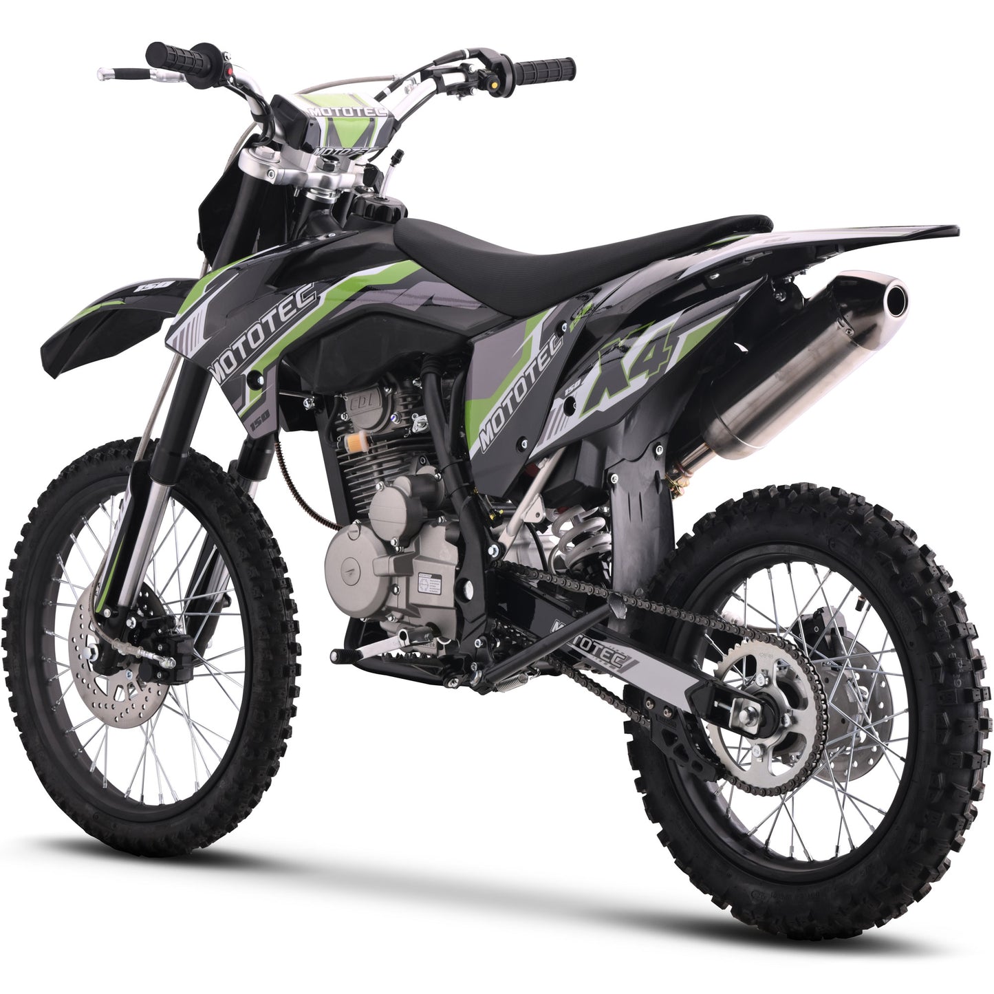 MotoTec X4 150cc 4-Stroke Gas Dirt Bike Black - view 3