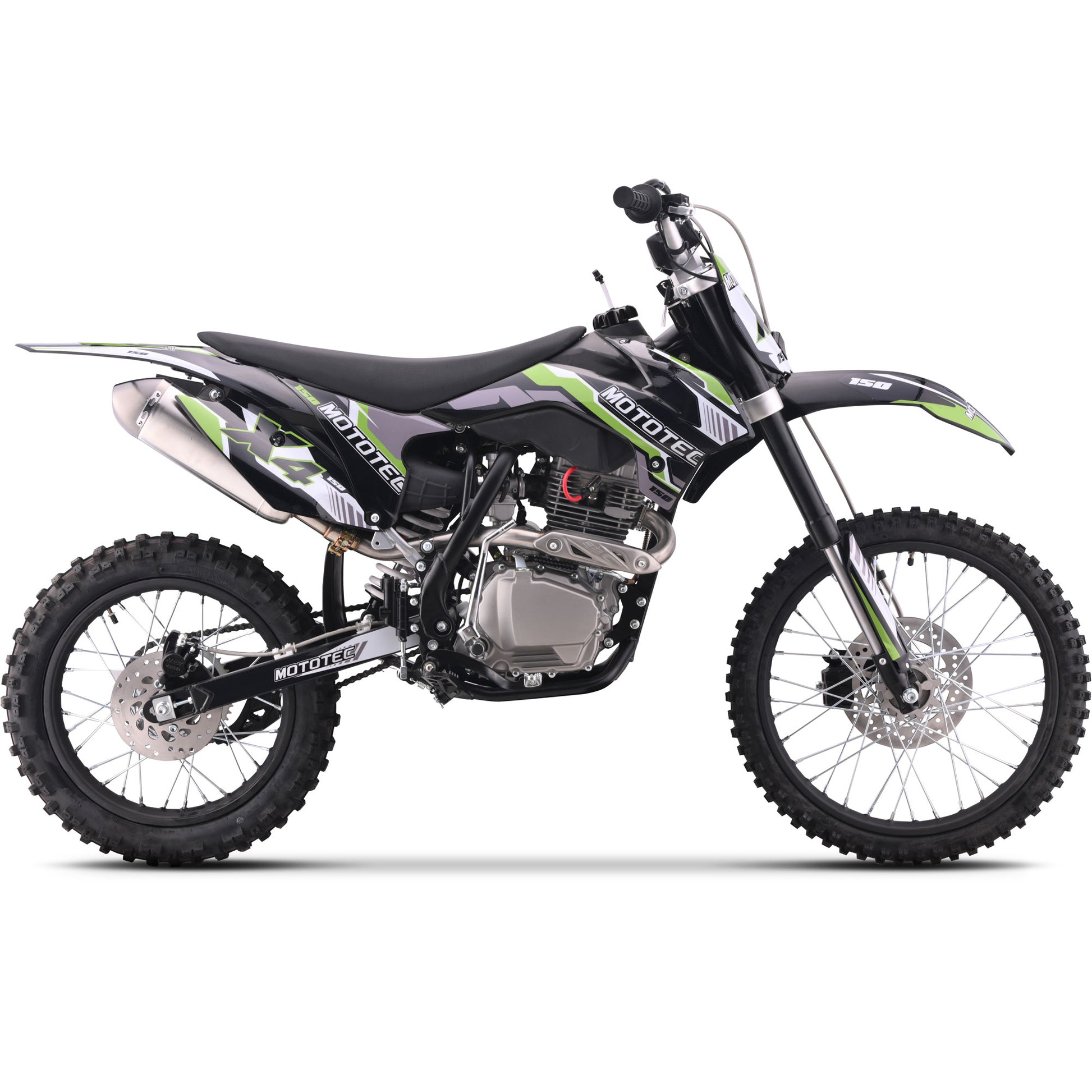 MotoTec X4 150cc 4-Stroke Gas Dirt Bike Black - view 6