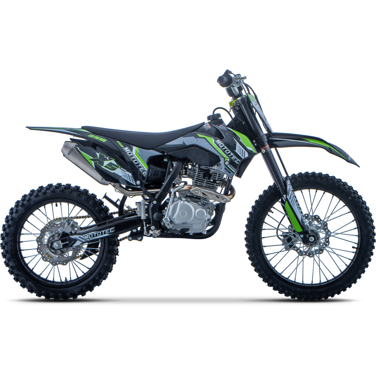 MotoTec X5 250cc 4-Stroke Gas Dirt Bike Black - view 3
