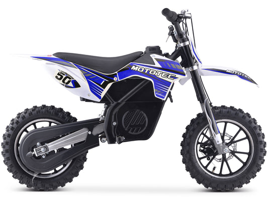 MotoTec 24V 500W Gazella Electric Dirt Bike Blue - view 2
