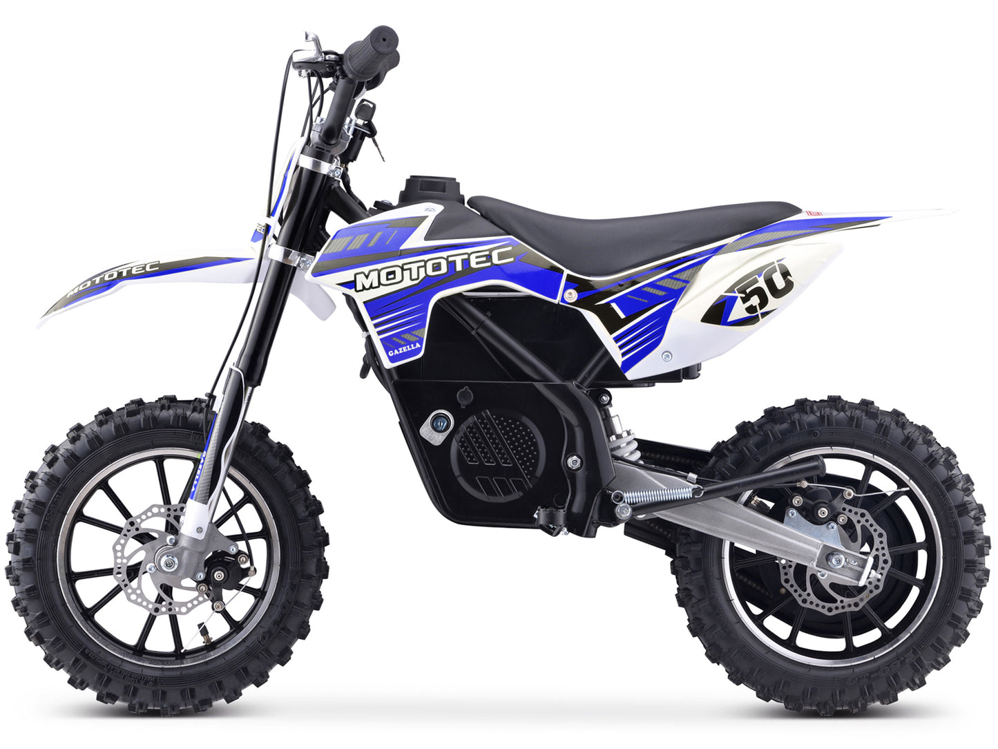 MotoTec 24V 500W Gazella Electric Dirt Bike Blue - view 3