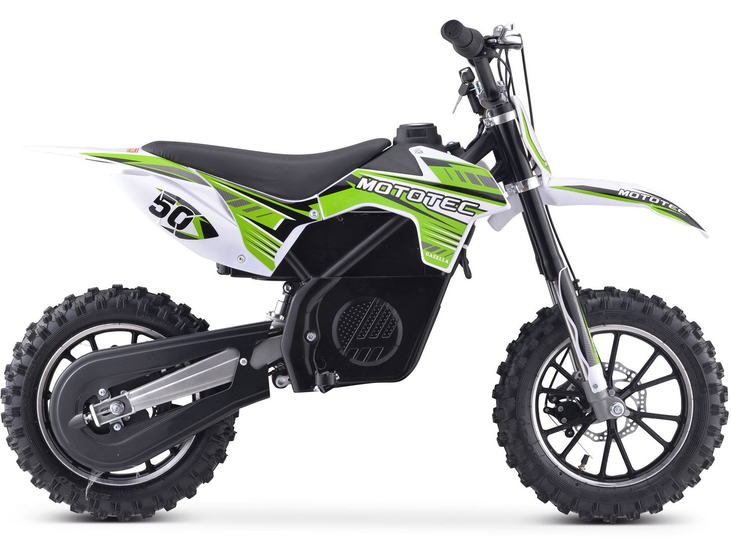 MotoTec 24V 500W Gazella Electric Dirt Bike Green - view 2