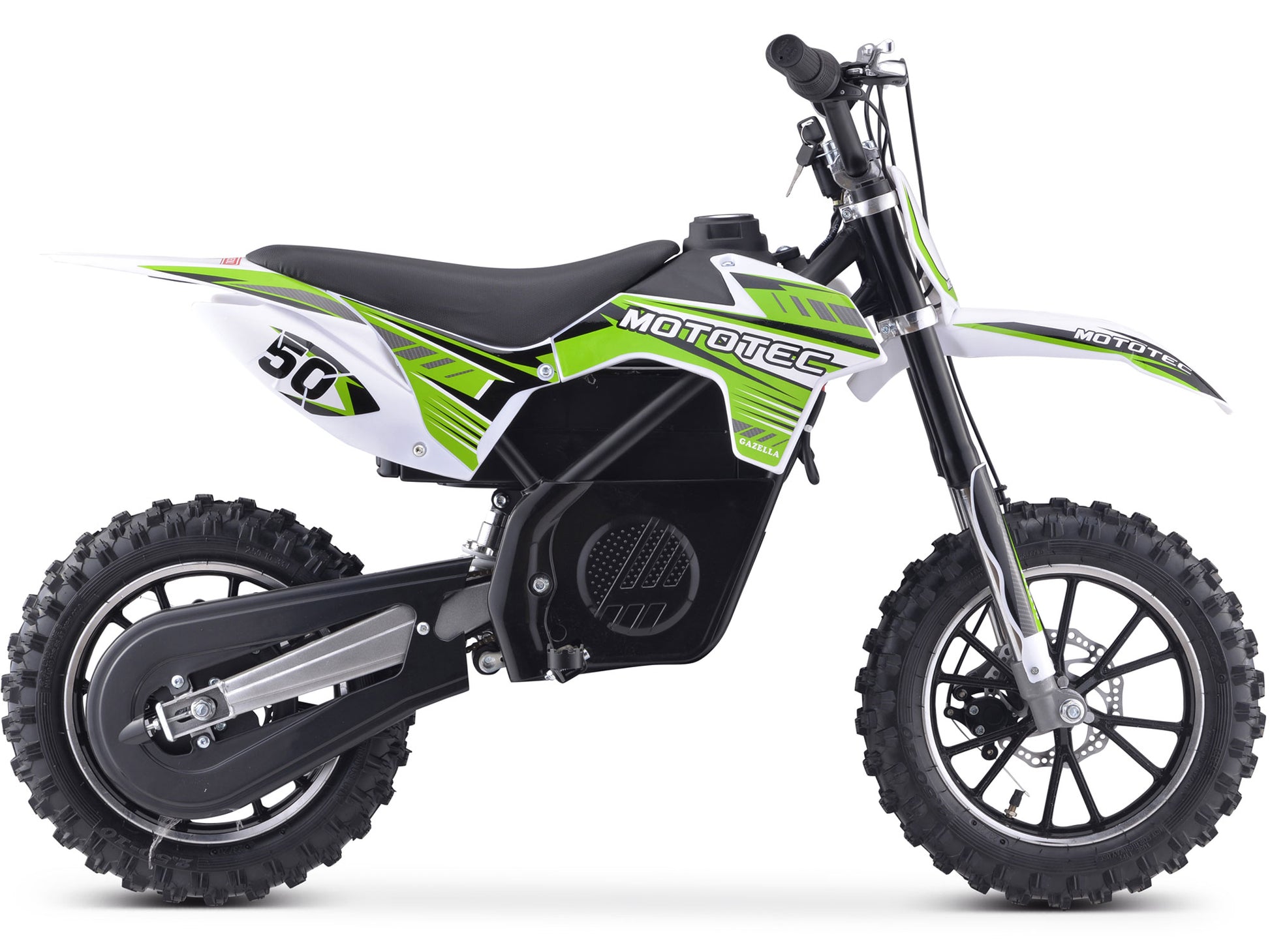 MotoTec 24V 500W Gazella Electric Dirt Bike Green - view 2