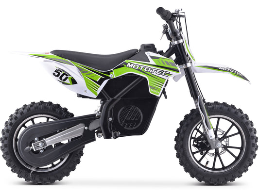 MotoTec 24V 500W Gazella Electric Dirt Bike Green - view 2