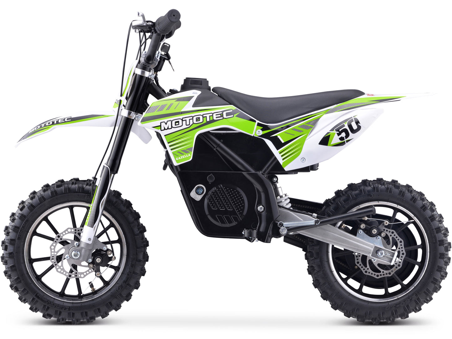 MotoTec 24V 500W Gazella Electric Dirt Bike Green - view 3