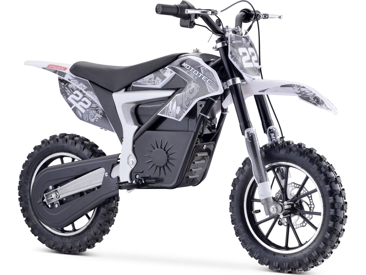 MotoTec 36V 790W Demon Electric Dirt Bike Lithium White