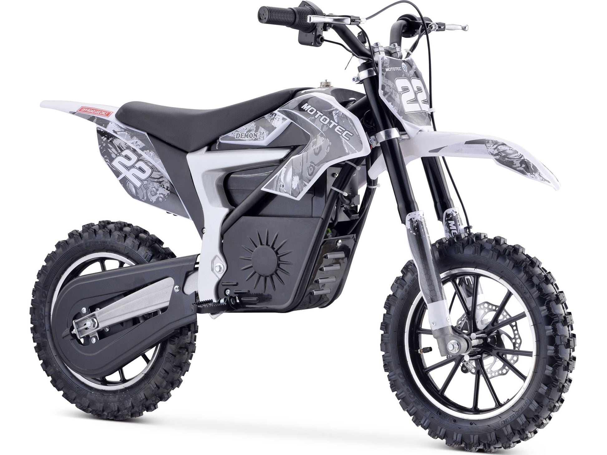 MotoTec 36V 790W Demon Electric Dirt Bike Lithium White