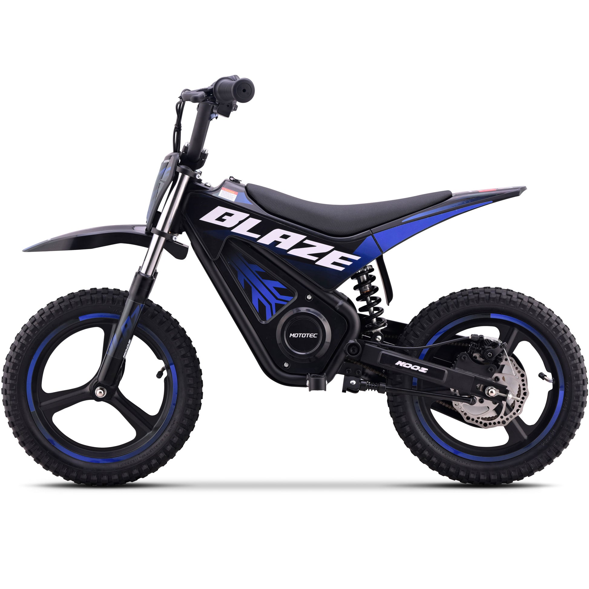 MotoTec 36V 350W Blaze Electric Dirt Bike Blue - view 6