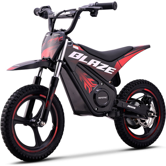 MotoTec 36V 350W Blaze Electric Dirt Bike Red - view 2