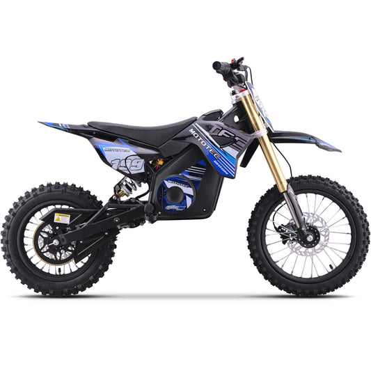 MotoTec 48V 1800W Pro Electric Dirt Bike Lithium Blue - view 2