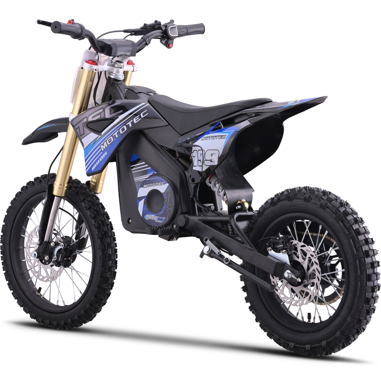 MotoTec 48V 1800W Pro Electric Dirt Bike Lithium Blue - view 3