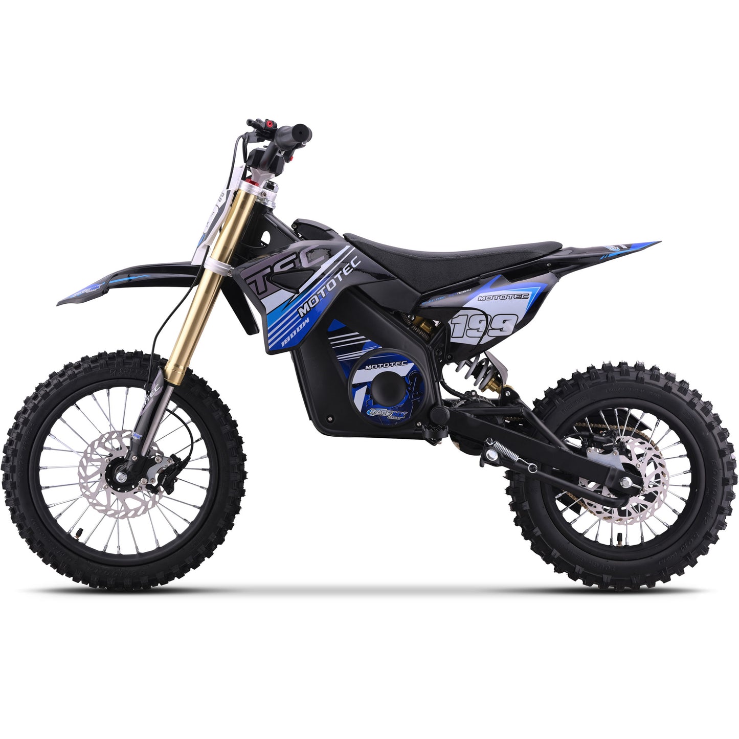 MotoTec 48V 1800W Pro Electric Dirt Bike Lithium Blue - view 6