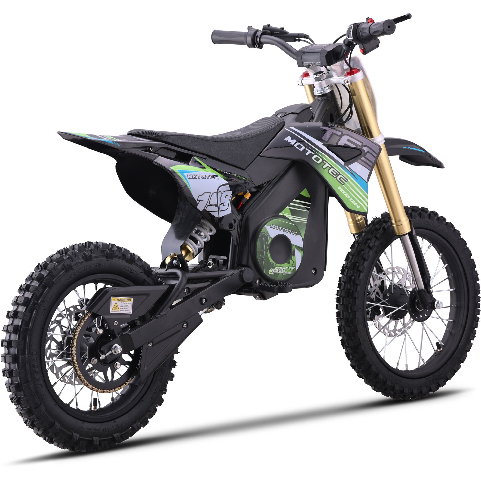 MotoTec 48V 1800W Pro Electric Dirt Bike Lithium Green - view 4
