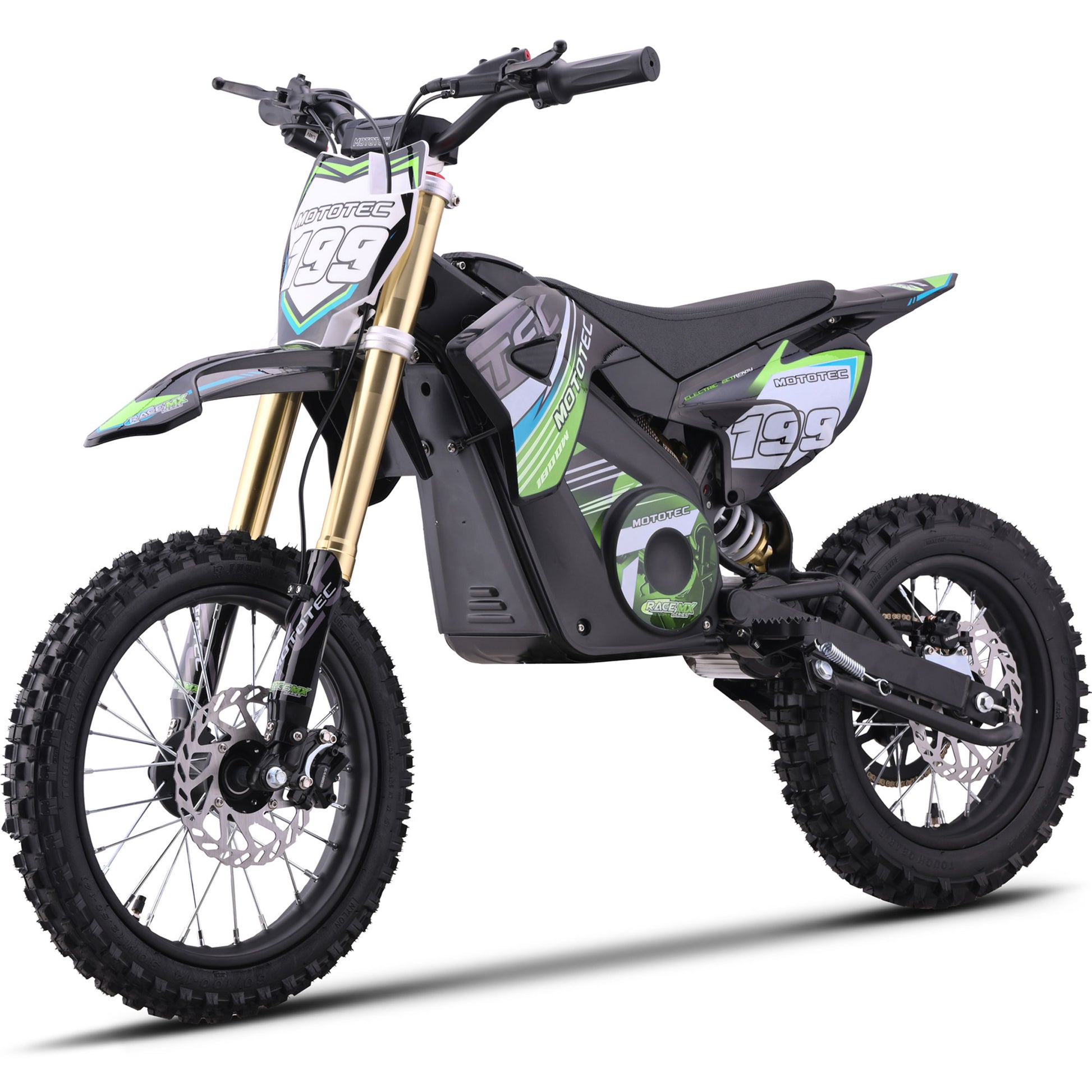 MotoTec 48V 1800W Pro Electric Dirt Bike Lithium Green - view 5