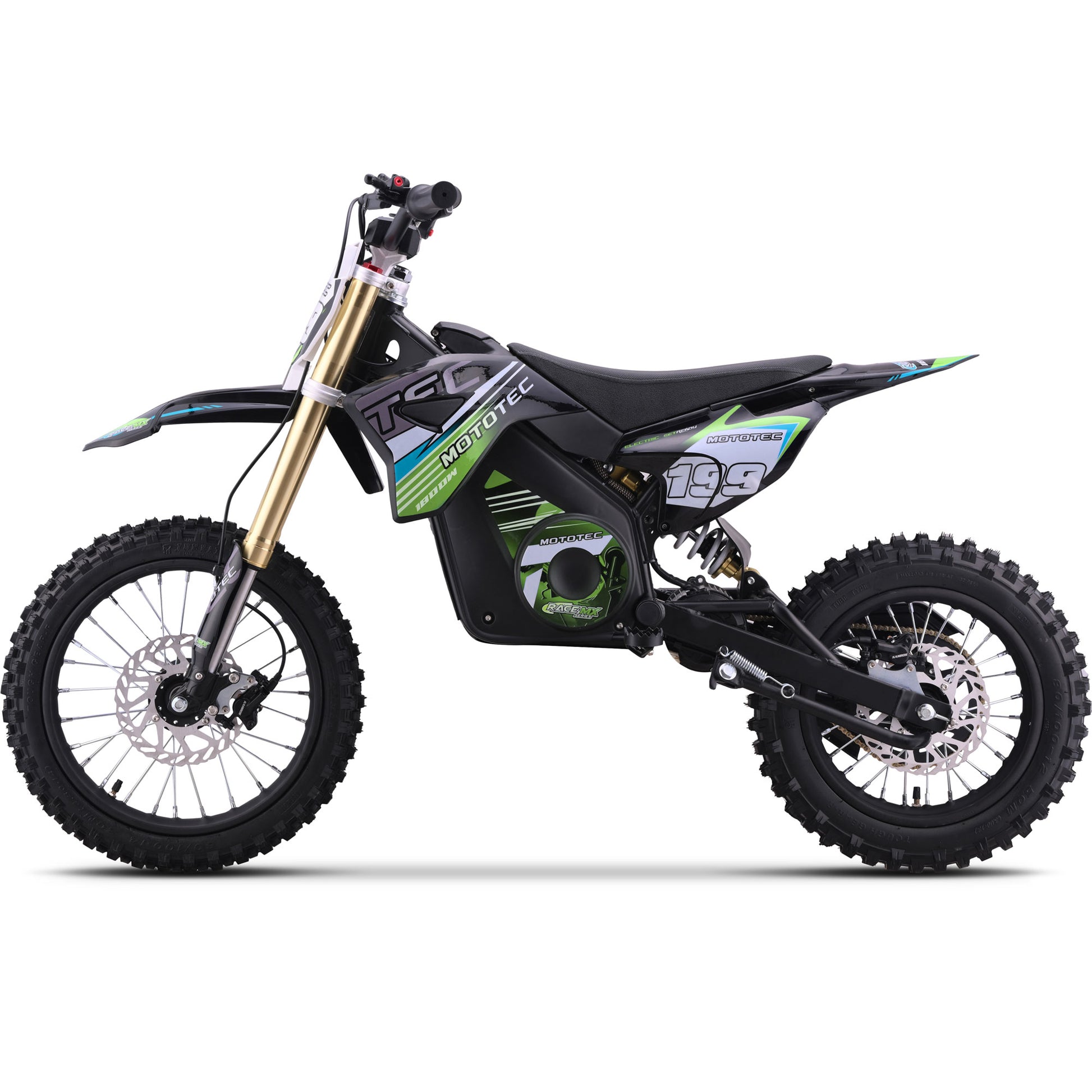 MotoTec 48V 1800W Pro Electric Dirt Bike Lithium Green - view 6